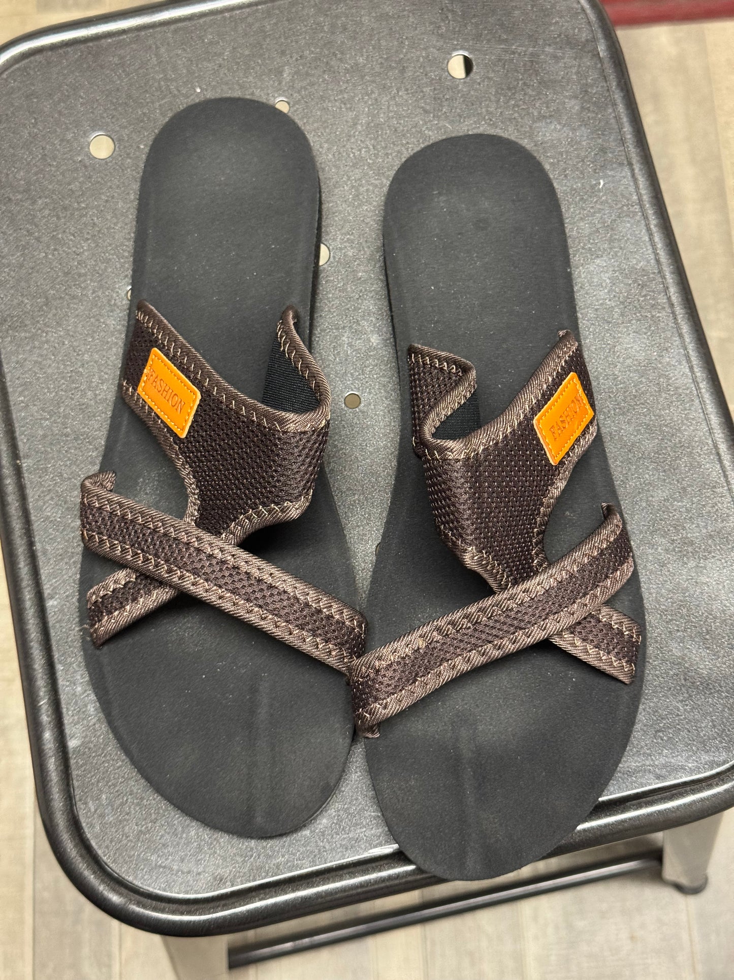 Fashion Brown Slide Sandals Size 10 Men’s/Women’s Comfort Casual Y2K Streetwear