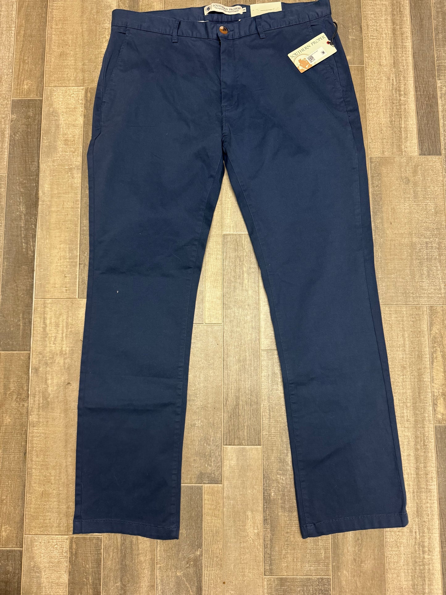 Southern Proper Men’s Navy Blue Chino Pants Size 32L x 38W Straight Leg Business Casual