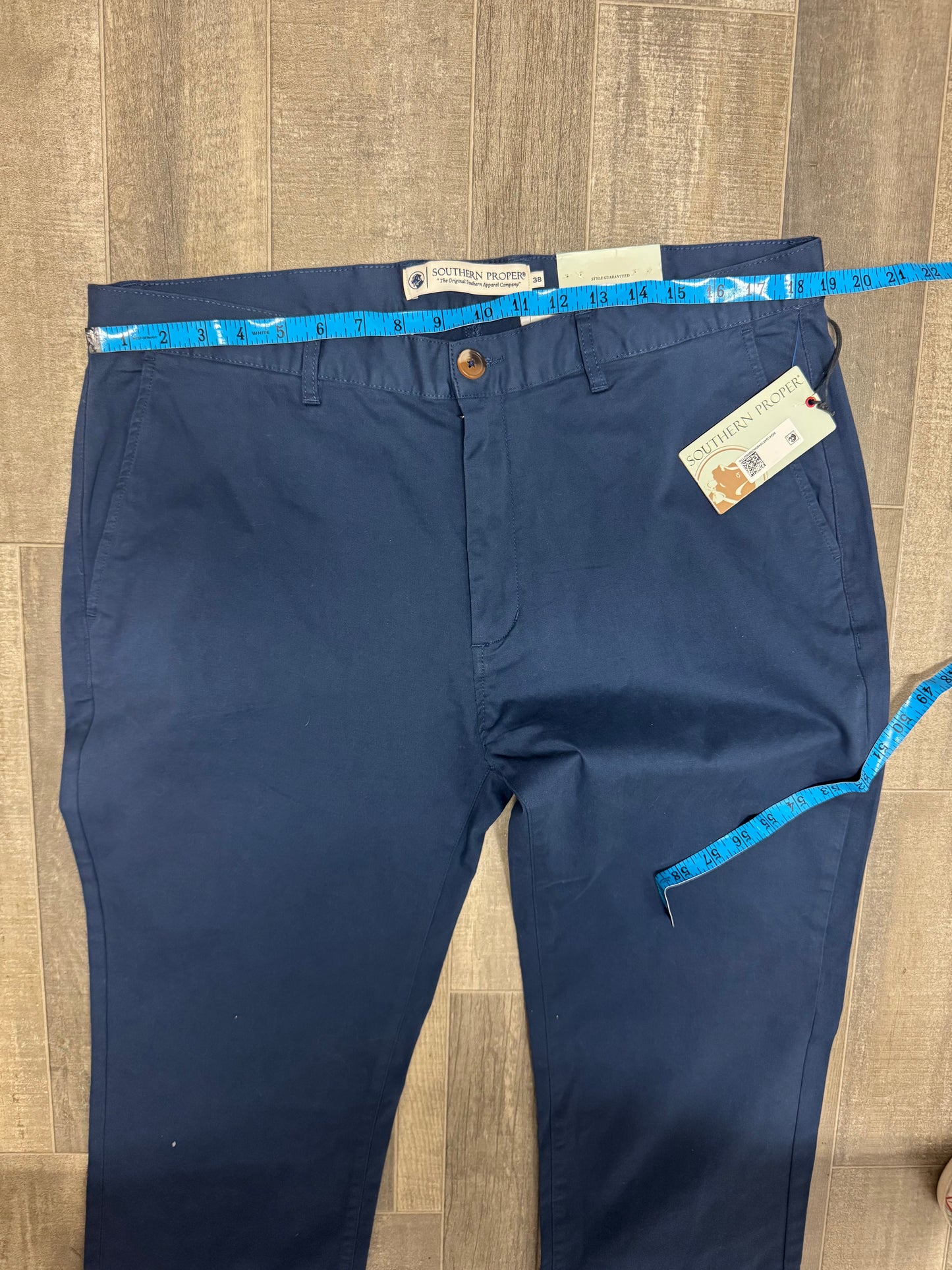 Southern Proper Men’s Navy Blue Chino Pants Size 32L x 38W Straight Leg Business Casual