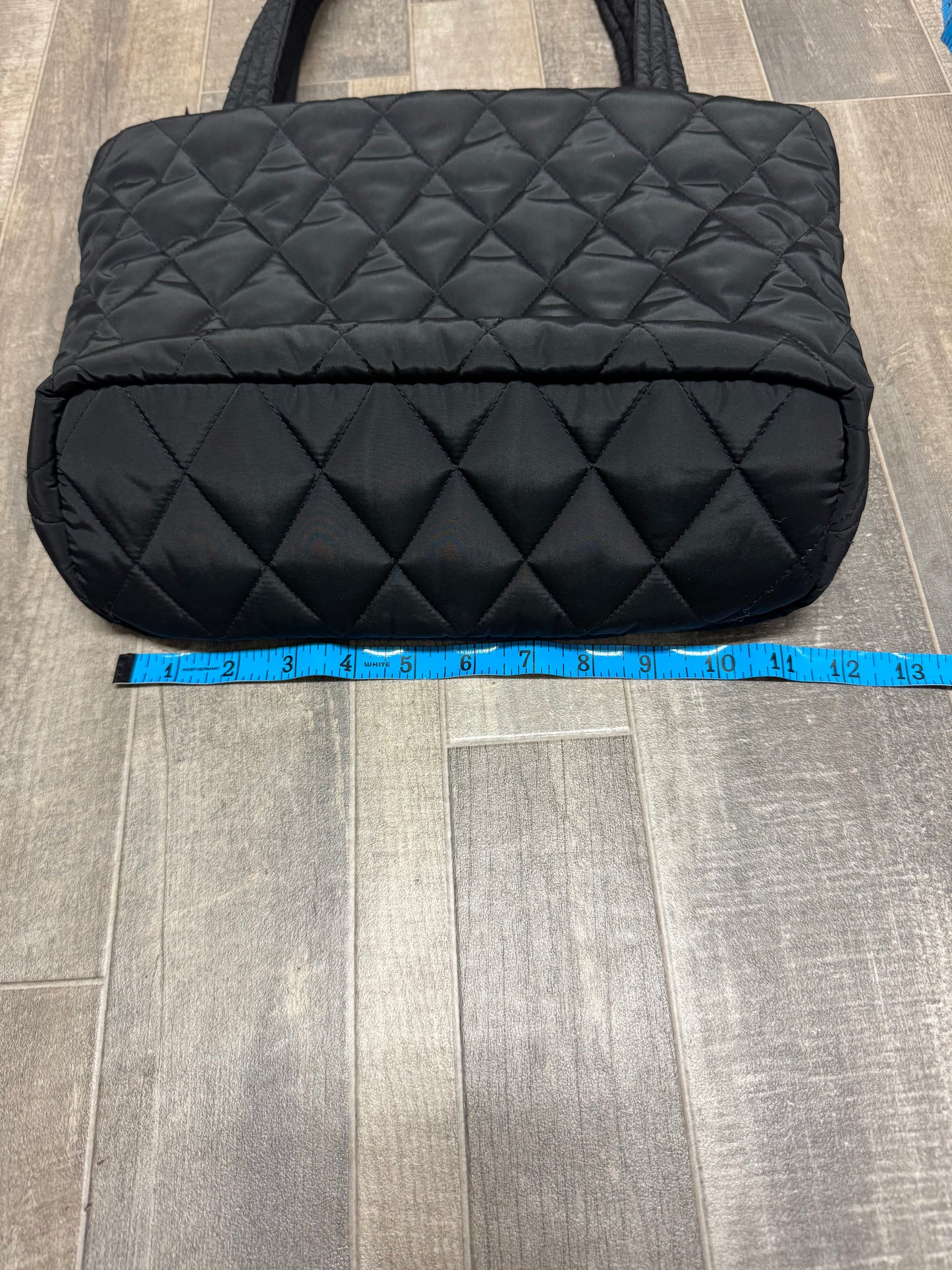 Vera Bradley Original Zip Tote Bag Moonless Night Black Quilted Nylon Medium
