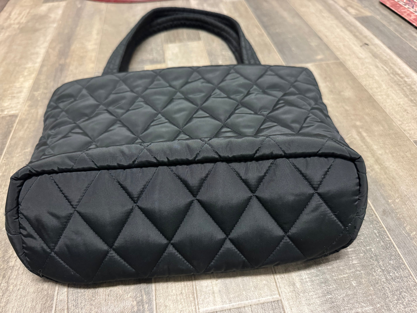 Vera Bradley Original Zip Tote Bag Moonless Night Black Quilted Nylon Medium
