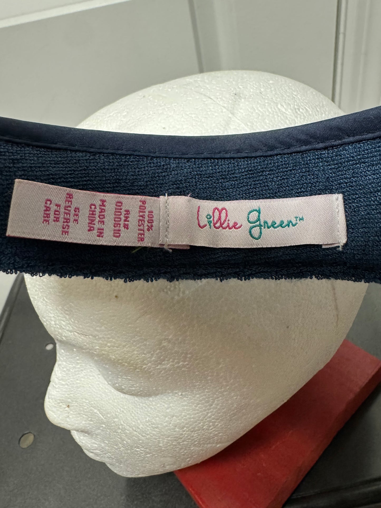 Lillie Green Tropical Leaf Floral Print Visor Blue Green Adjustable One Size Hat