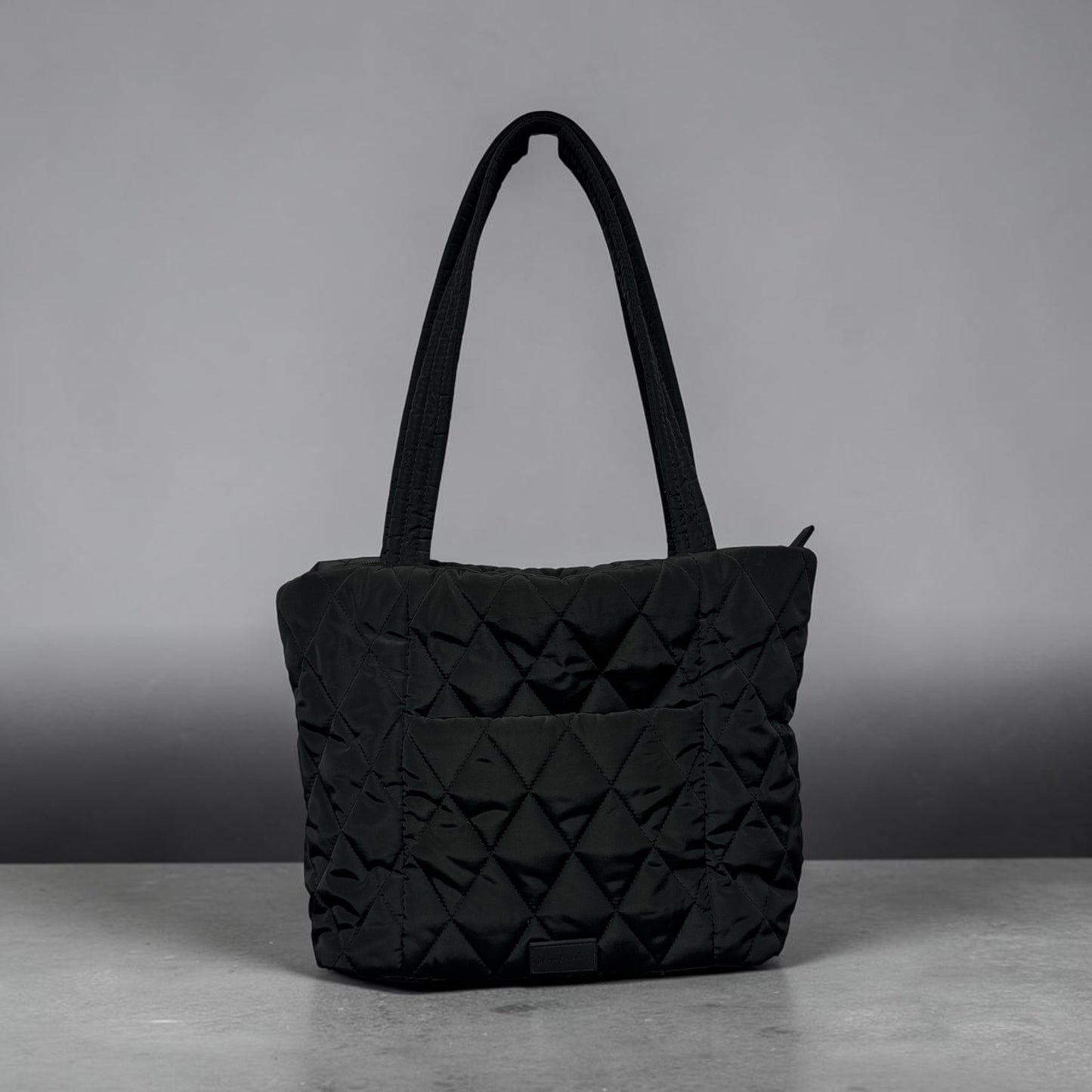 Vera Bradley Original Zip Tote Bag Moonless Night Black Quilted Nylon Medium