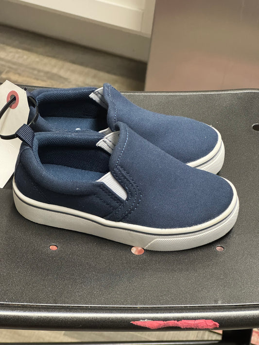 Wonder Nation Kids Navy Slip-On Canvas Sneakers Size 8 Casual Comfort Minimalist