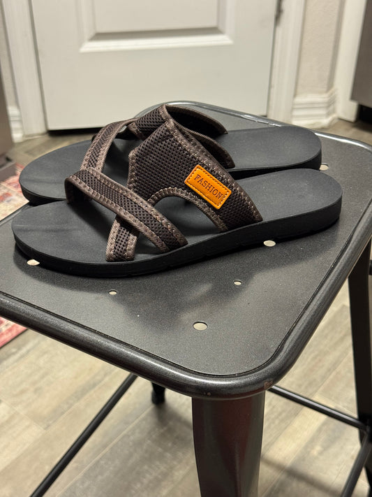 Fashion Brown Slide Sandals Size 10 Men’s/Women’s Comfort Casual Y2K Streetwear