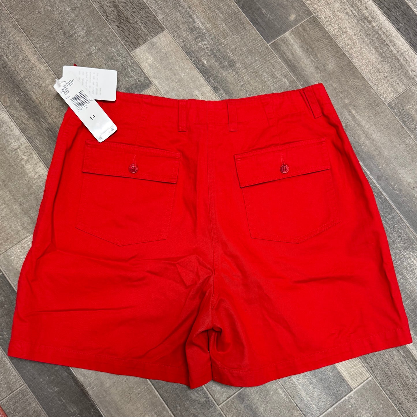 Women’s Red Utility Bermuda Shorts Size 14 NWT Cotton Casual Summer Pockets Y2K