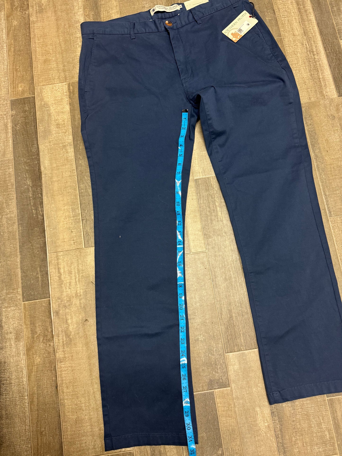 Southern Proper Men’s Navy Blue Chino Pants Size 32L x 38W Straight Leg Business Casual