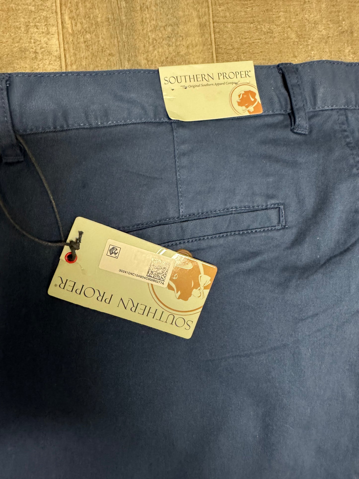 Southern Proper Men’s Navy Blue Chino Pants Size 32L x 38W Straight Leg Business Casual