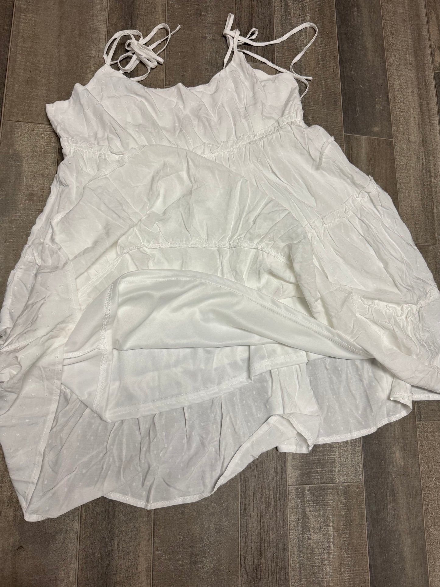 SHEIN White Tie Shoulder Tiered Midi Sundress NWT US 14 XXL Cruise Summer Travel