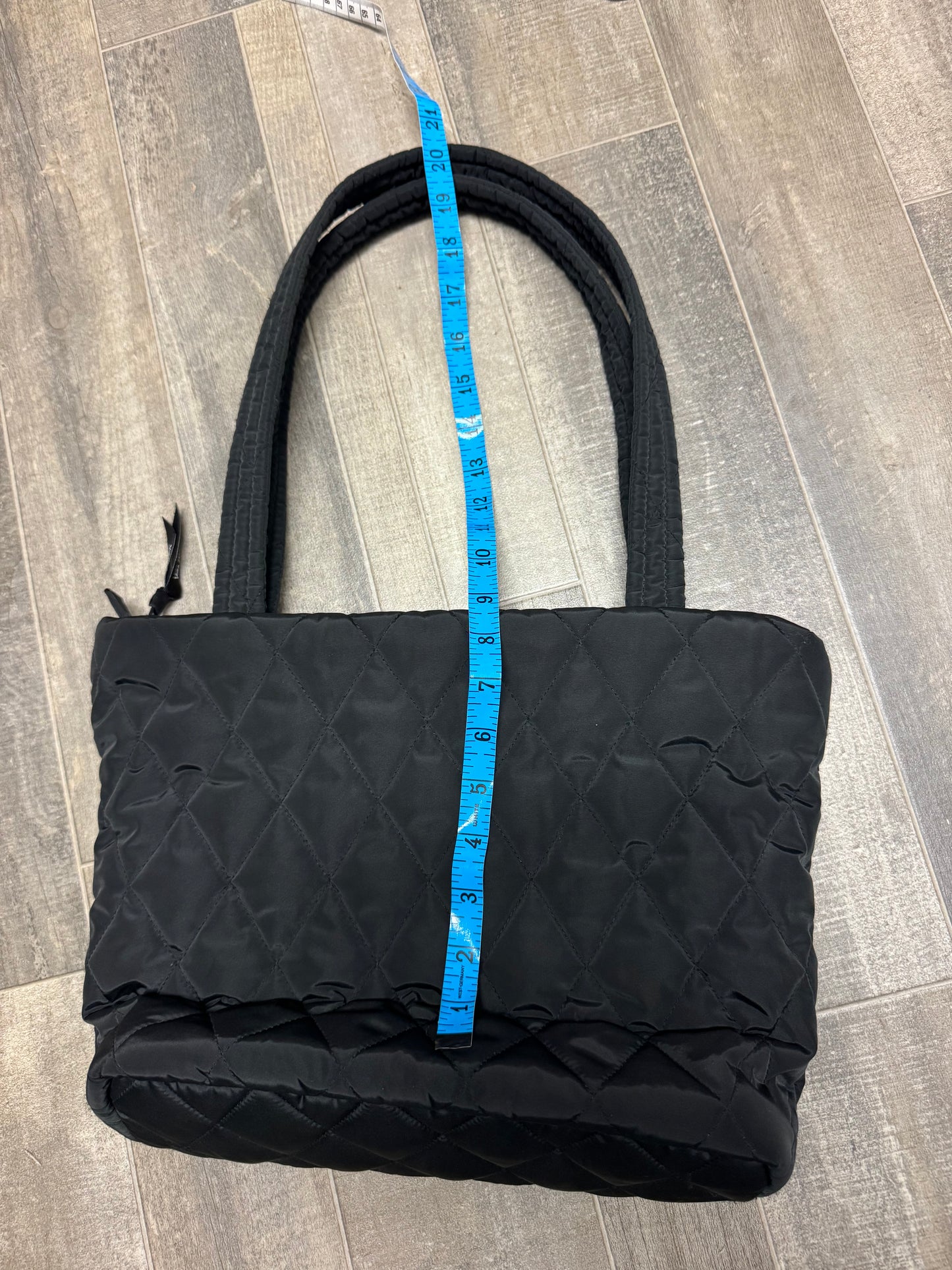 Vera Bradley Original Zip Tote Bag Moonless Night Black Quilted Nylon Medium