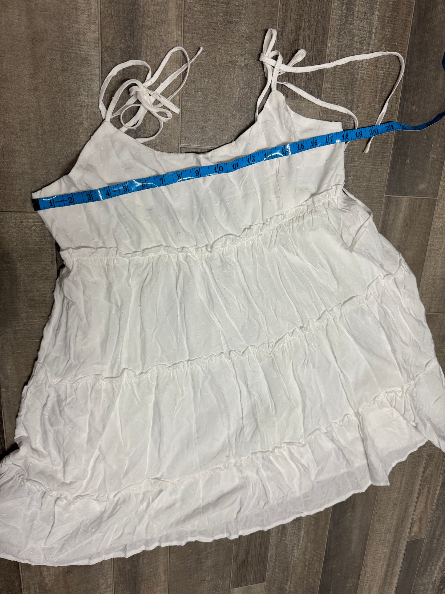 SHEIN White Tie Shoulder Tiered Midi Sundress NWT US 14 XXL Cruise Summer Travel